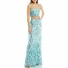 Buy 🎉 B. Darlin Sequin-Embellished Double Spaghetti Strap Square Neck Crop Top & Coordinating Long 👗 Skirt 2-Piece 👗 Dress Dark Mint ❤️ -B. Darlin shop unnamed file 1017