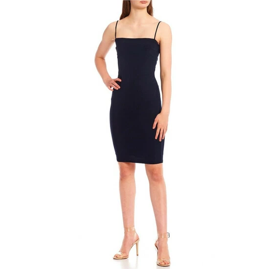 Cheap โญ B. Darlin Spaghetti Strap Square-Neck V-Back Knee Length Stretch Knit ๐ Dress Wine ๐คฉ 7 Cheap โญ B. Darlin Spaghetti Strap Square-Neck V-Back Knee Length Stretch Knit ๐ Dress Wine ๐คฉ - Image 5