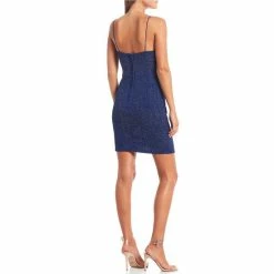 Best deal 😉 B. Darlin Glitter Knit V-Neck Bungee Spaghetti Strap Faux-Wrap Tulip Hem Sheath 👗 Dress Royal/silver 🤩 -B. Darlin shop unnamed file 104
