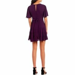 New 🌟 B. Darlin Short Flutter Sleeve V-Neck Tiered 👗 Dress Plum ⌛ 13 New 🌟 B. Darlin Short Flutter Sleeve V-Neck Tiered 👗 Dress Plum ⌛ -B. Darlin shop unnamed file 1110