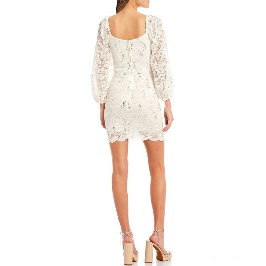 Best deal π B. Darlin Long Sleeve Sweetheart Neck Fitted Lace π Dress Off White/silver π 4 Best deal π B. Darlin Long Sleeve Sweetheart Neck Fitted Lace π Dress Off White/silver π - Image 2