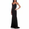 Coupon 🧨 B. Darlin V-Neck Open Tie Back Long Velvet 👗 Dress Black 😍