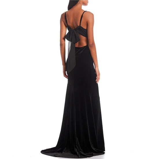 Coupon ๐งจ B. Darlin V-Neck Open Tie Back Long Velvet ๐ Dress Black ๐ 4 Coupon ๐งจ B. Darlin V-Neck Open Tie Back Long Velvet ๐ Dress Black ๐ - Image 2