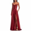 Hot Sale ❤️ B. Darlin Cowl Neck Lace Up Rhinestone Back Long Satin 👗 Dress Wine 🔔 -B. Darlin shop unnamed file 12