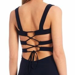 Flash Sale 👏 B. Darlin Sleeveless Square-Neck Crossed Tie-Back Sheath 👗 Dress Navy 🥰 -B. Darlin shop unnamed file 1200