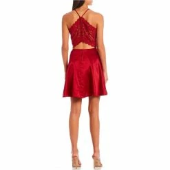 Buy ๐ฅฐ B. Darlin V-Neck Lace-Bra-Back Fit-and-Flare Satin ๐ Dress Crimson ๐ 15 Buy ๐ฅฐ B. Darlin V-Neck Lace-Bra-Back Fit-and-Flare Satin ๐ Dress Crimson ๐ -B. Darlin shop unnamed file 1215