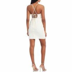 Cheap ✨ B. Darlin Spaghetti Strap Cowl-Neck Lace-Up-Tie Back Faux-Wrap Tulip-Hem 👗 Dress Tomato Red 🥰 -B. Darlin shop unnamed file 1256