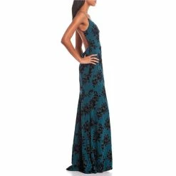 Discount 😀 B. Darlin V-Neck Open Back Long Floral Glitter Pullover 👗 Dress Hunter/black/silver 🔥 -B. Darlin shop unnamed file 145