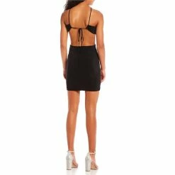 Cheapest 🔥 B. Darlin Y-Neck Cut Out Tie-Back 👗 Dress Black 🔥 -B. Darlin shop unnamed file 1477