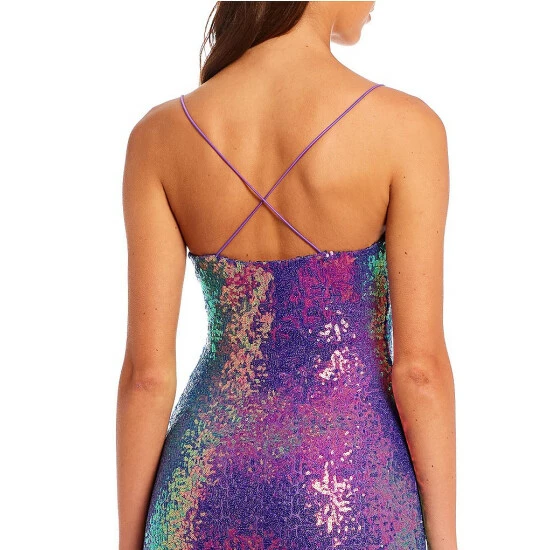 Flash Sale ๐งจ B. Darlin Sequin Cowl Neck ๐ Dress Lavender/iridescent โ๏ธ 6 Flash Sale ๐งจ B. Darlin Sequin Cowl Neck ๐ Dress Lavender/iridescent โ๏ธ - Image 4