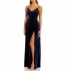 Brand new 🎉 B. Darlin V-Neck Front Slit Velvet Long 👗 Dress Navy ✨ -B. Darlin shop unnamed file 177