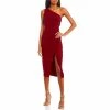 Coupon 🌟 B. Darlin One Shoulder Open Back Front Slit Fitted Midi 👗 Dress Wine 💯 -B. Darlin shop unnamed file 204