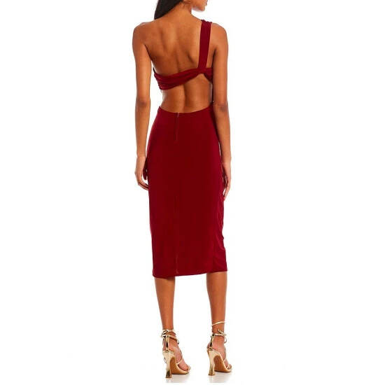 Coupon ๐ B. Darlin One Shoulder Open Back Front Slit Fitted Midi ๐ Dress Wine ๐ฏ 4 Coupon ๐ B. Darlin One Shoulder Open Back Front Slit Fitted Midi ๐ Dress Wine ๐ฏ - Image 2