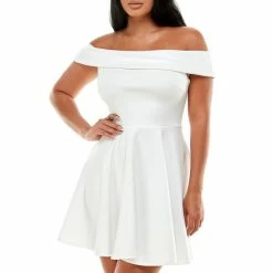 Cheapest 🔔 B. Darlin Off The Shoulder Cap Sleeve Fit-and-Flare 👗 Dress Ivory 🤩 17 Cheapest 🔔 B. Darlin Off The Shoulder Cap Sleeve Fit-and-Flare 👗 Dress Ivory 🤩 -B. Darlin shop unnamed file 235