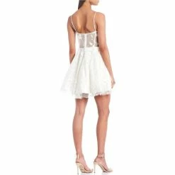 Brand new 🌟 B. Darlin Floral-Embroidered Mesh Fit And Flare 👗 Dress White/white 😍 -B. Darlin shop unnamed file 256