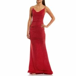 Coupon ⌛ B. Darlin Double Strap Glitter Long 👗 Dress Red/silver 💯 -B. Darlin shop unnamed file 262