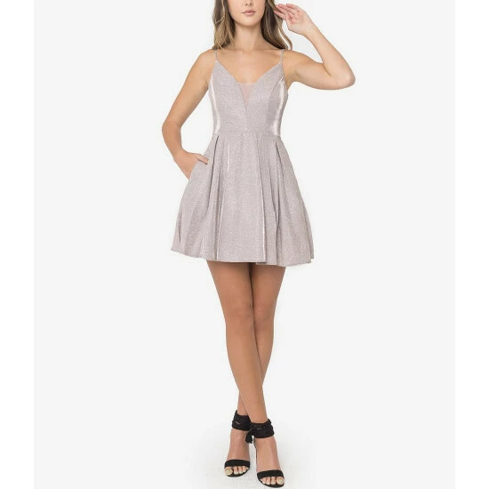 Hot Sale โ B. Darlin Sleeveless Metallic Shine Fit-And-Flare ๐ Dress Rose โ๏ธ 3 Hot Sale โ B. Darlin Sleeveless Metallic Shine Fit-And-Flare ๐ Dress Rose โ๏ธ