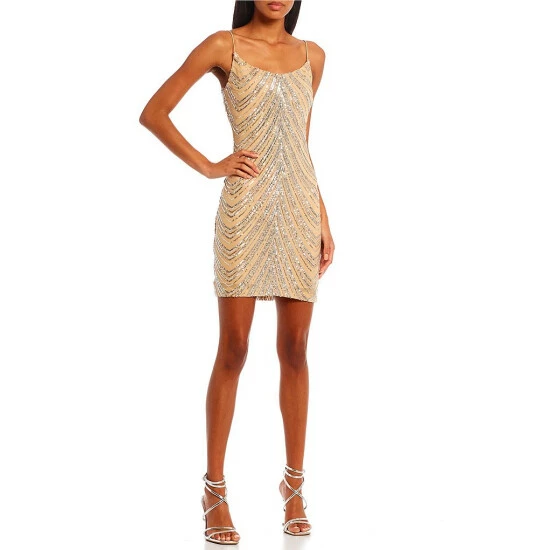 Best Pirce ๐ฅ B. Darlin Scoop Neck Long Sleeve Pattern Sequin Pullover ๐ Dress Nude/silver โญ 5 Best Pirce ๐ฅ B. Darlin Scoop Neck Long Sleeve Pattern Sequin Pullover ๐ Dress Nude/silver โญ - Image 3