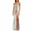Budget 🧨 B. Darlin Sleeveless V-Neck High Slit Sequin-Embellished Ballgown Silver ⌛ -B. Darlin shop unnamed file 36