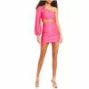 New 🎁 B. Darlin One-Shoulder Blouson Long Sleeve Cut Out Waist Ruched Shiny-Knit 👗 Dress Bright Fuchsia 🛒 -B. Darlin shop unnamed file 414