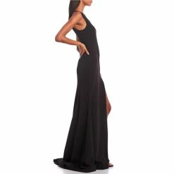 Cheap 😉 B. Darlin One-Shoulder High-Slit-Hem Scuba Crepe Train Ball Gown Black 👍 -B. Darlin shop unnamed file 46