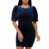 Coupon 🔥 B. Darlin Round Neck Puff Sleeve Dew-Drop Velvet 👗 Dress Navy/silver ✨ -B. Darlin shop unnamed file 520