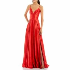 Wholesale 💯 B. Darlin Spaghetti Strap V-Neck Side Slit Satin Long 👗 Dress Azarine 🛒 -B. Darlin shop unnamed file 528