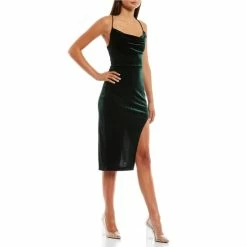 Brand new ✨ B. Darlin Velvet Cowl Neck Round Slit 👗 Dress Hunter 🌟 -B. Darlin shop unnamed file 540