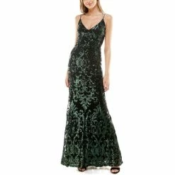 Best Sale ๐ B. Darlin Double Strap V-Neck Sequin ๐ Dress Black/black ๐