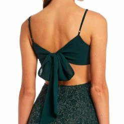 Budget 🛒 B. Darlin Floral Lace Glitter Accented Square Neck Tie Back Sleeveless Chiffon Fit And Flare 👗 Dress Black/silver 😀 -B. Darlin shop unnamed file 570