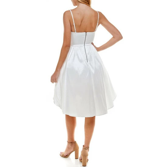 Cheap π B. Darlin Sweetheart-Neck High-Low Fit-And-Flare Taffeta π Dress Off White π 4 Cheap π B. Darlin Sweetheart-Neck High-Low Fit-And-Flare Taffeta π Dress Off White π - Image 2