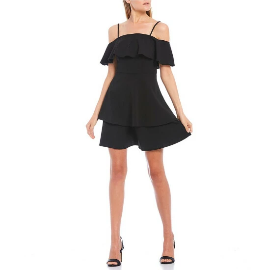 Best Pirce โ B. Darlin Off-The-Shoulder Pop-Over Double Hem Skater ๐ Dress Black ๐คฉ 3 Best Pirce โ B. Darlin Off-The-Shoulder Pop-Over Double Hem Skater ๐ Dress Black ๐คฉ
