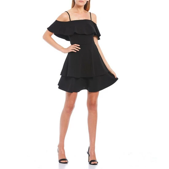 Best Pirce โ B. Darlin Off-The-Shoulder Pop-Over Double Hem Skater ๐ Dress Black ๐คฉ 5 Best Pirce โ B. Darlin Off-The-Shoulder Pop-Over Double Hem Skater ๐ Dress Black ๐คฉ - Image 3