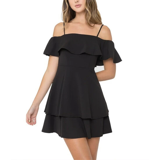 Best Pirce โ B. Darlin Off-The-Shoulder Pop-Over Double Hem Skater ๐ Dress Black ๐คฉ 6 Best Pirce โ B. Darlin Off-The-Shoulder Pop-Over Double Hem Skater ๐ Dress Black ๐คฉ - Image 4