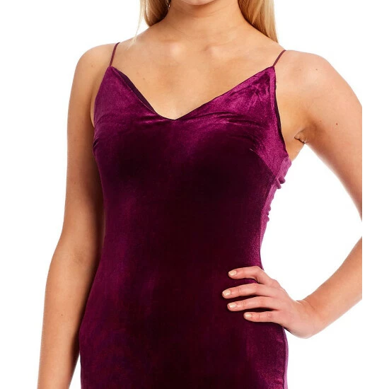 Best deal 💯 B. Darlin Velvet Bungee Strap Slip 👗 Dress Plum 👍 6 Best deal 💯 B. Darlin Velvet Bungee Strap Slip 👗 Dress Plum 👍 - Image 4