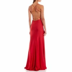 Cheap ๐ B. Darlin Spaghetti Strap V-Neck X-Back Cinched Side-Tie Slit Hem Shiny Knit Long ๐ Dress Tomato Red ๐งจ 6 Cheap ๐ B. Darlin Spaghetti Strap V-Neck X-Back Cinched Side-Tie Slit Hem Shiny Knit Long ๐ Dress Tomato Red ๐งจ -B. Darlin shop unnamed file 705