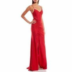 Cheap ๐ B. Darlin Spaghetti Strap V-Neck X-Back Cinched Side-Tie Slit Hem Shiny Knit Long ๐ Dress Tomato Red ๐งจ 7 Cheap ๐ B. Darlin Spaghetti Strap V-Neck X-Back Cinched Side-Tie Slit Hem Shiny Knit Long ๐ Dress Tomato Red ๐งจ -B. Darlin shop unnamed file 706
