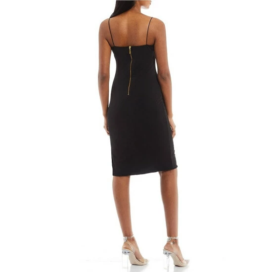 Coupon 😍 B. Darlin Spaghetti Strap Rounded Slit Hem Knee Length 👗 Dress Black 😀 4 Coupon 😍 B. Darlin Spaghetti Strap Rounded Slit Hem Knee Length 👗 Dress Black 😀 - Image 2