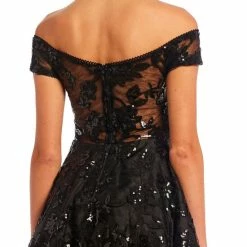 Wholesale 🥰 B. Darlin Off-The-Shoulder Embroidered Corset Party 👗 Dress Black 🤩 -B. Darlin shop unnamed file 736