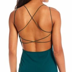 Best Sale 🤩 B. Darlin Bungee Spaghetti Strap V-Neck 👗 Dress Black 🤩 -B. Darlin shop unnamed file 754