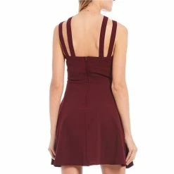 Best reviews of ❤️ B. Darlin Halter Neck Double Strap Crepe Skater 👗 Dress Dark Garnet 🎁 -B. Darlin shop unnamed file 778