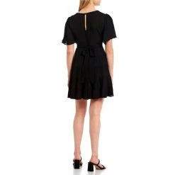 Best reviews of ⌛ B. Darlin Flutter Short-Sleeve Deep V-Neck Ruffled Tier Fit-And-Flare 👗 Dress Hunter 😀 -B. Darlin shop unnamed file 78