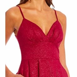 Best Pirce 🧨 B. Darlin Glitter Pocket V-Neck Party 👗 Dress Fuschia 🎉 -B. Darlin shop unnamed file 797