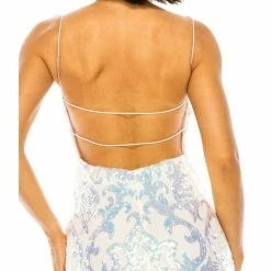 New 🔥 B. Darlin Scoop Neck Sequin Pattern Pull-On 👗 Dress White/iridescent 💯 -B. Darlin shop unnamed file 811