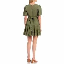 Best reviews of ⌛ B. Darlin Flutter Short-Sleeve Deep V-Neck Ruffled Tier Fit-And-Flare 👗 Dress Hunter 😀 -B. Darlin shop unnamed file 82