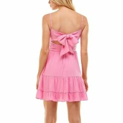 Best Pirce 😍 B. Darlin Tiered Bow Back Empire 👗 Dress Dark Pink 👍 -B. Darlin shop unnamed file 851