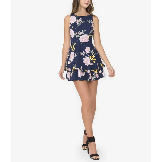 Flash Sale โจ B. Darlin Sleeveless Floral-Printed Fit-And-Flare Double Hem ๐ Dress Blue/multi ๐ 3 Flash Sale โจ B. Darlin Sleeveless Floral-Printed Fit-And-Flare Double Hem ๐ Dress Blue/multi ๐