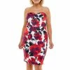 Budget 💯 B. Darlin Plus Strapless Sweetheart-Neckline Floral Printed Sheath 👗 Dress Red/black Floral 🔔 -B. Darlin shop unnamed file 942