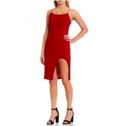Best reviews of 😉 B. Darlin Hannah G Front Slit Midi 👗 Dress Red 😉 -B. Darlin shop unnamed file 956